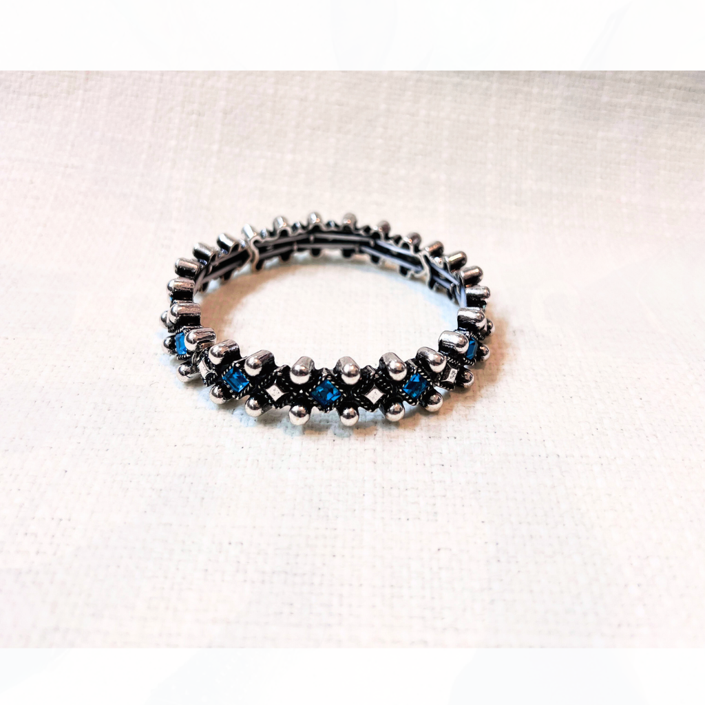 Silver & Turquoise BLING Stretch Bracelet