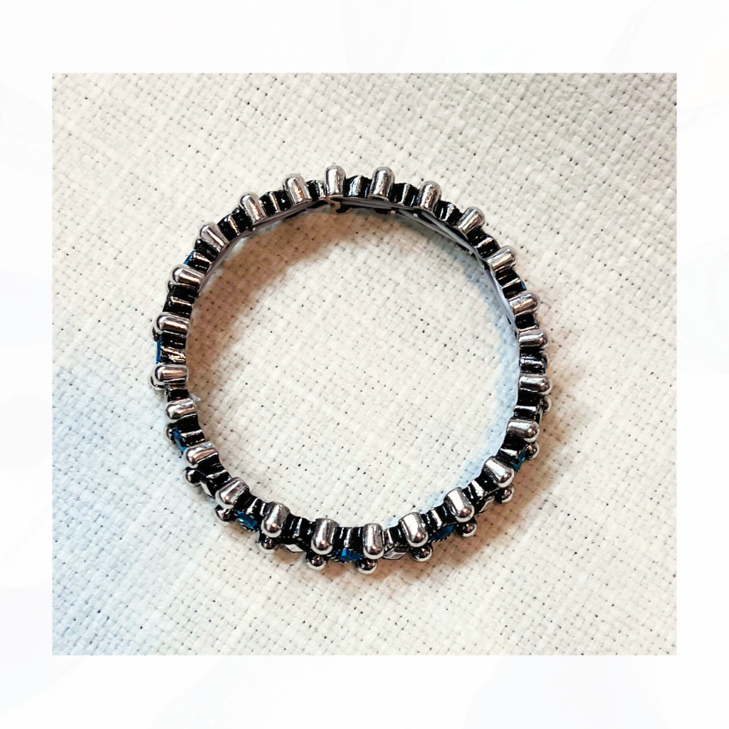 Silver & Turquoise BLING Stretch Bracelet