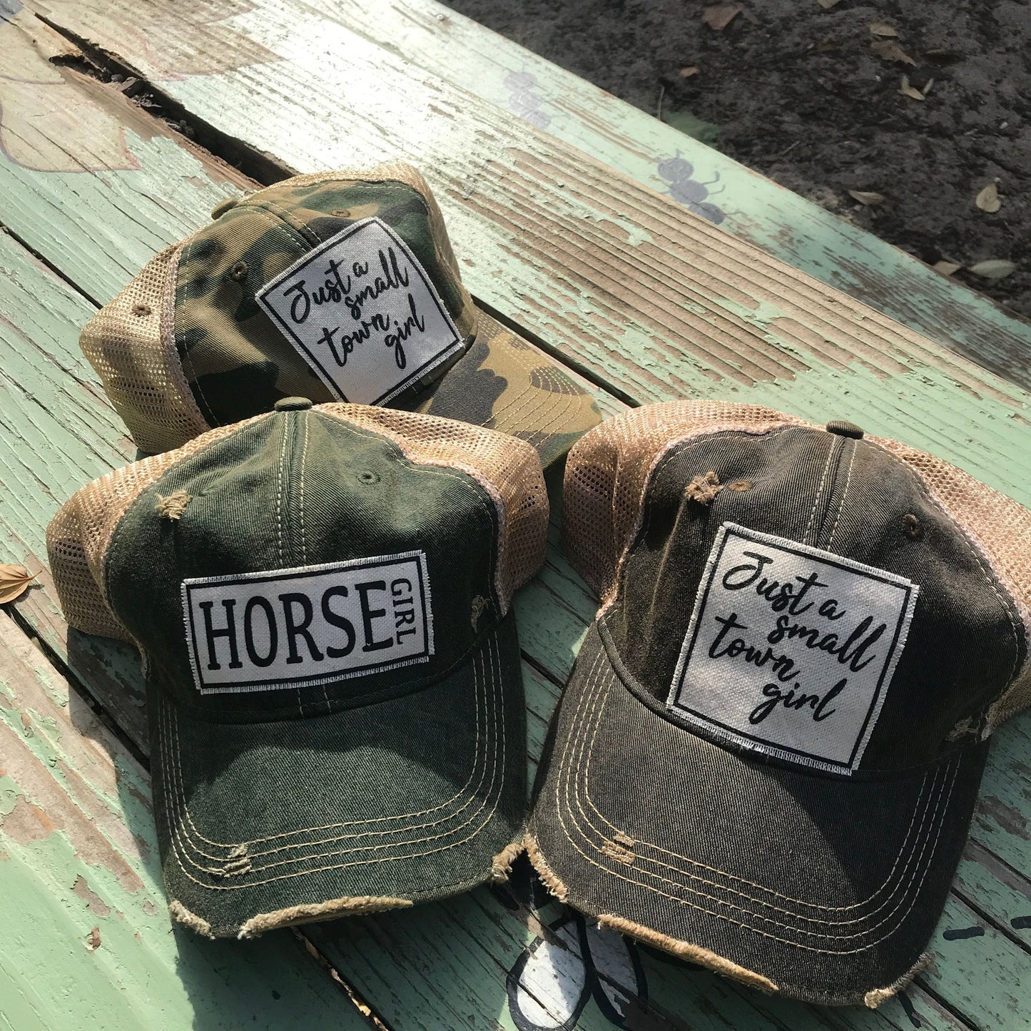 Horse Girl Distressed Trucker Hat