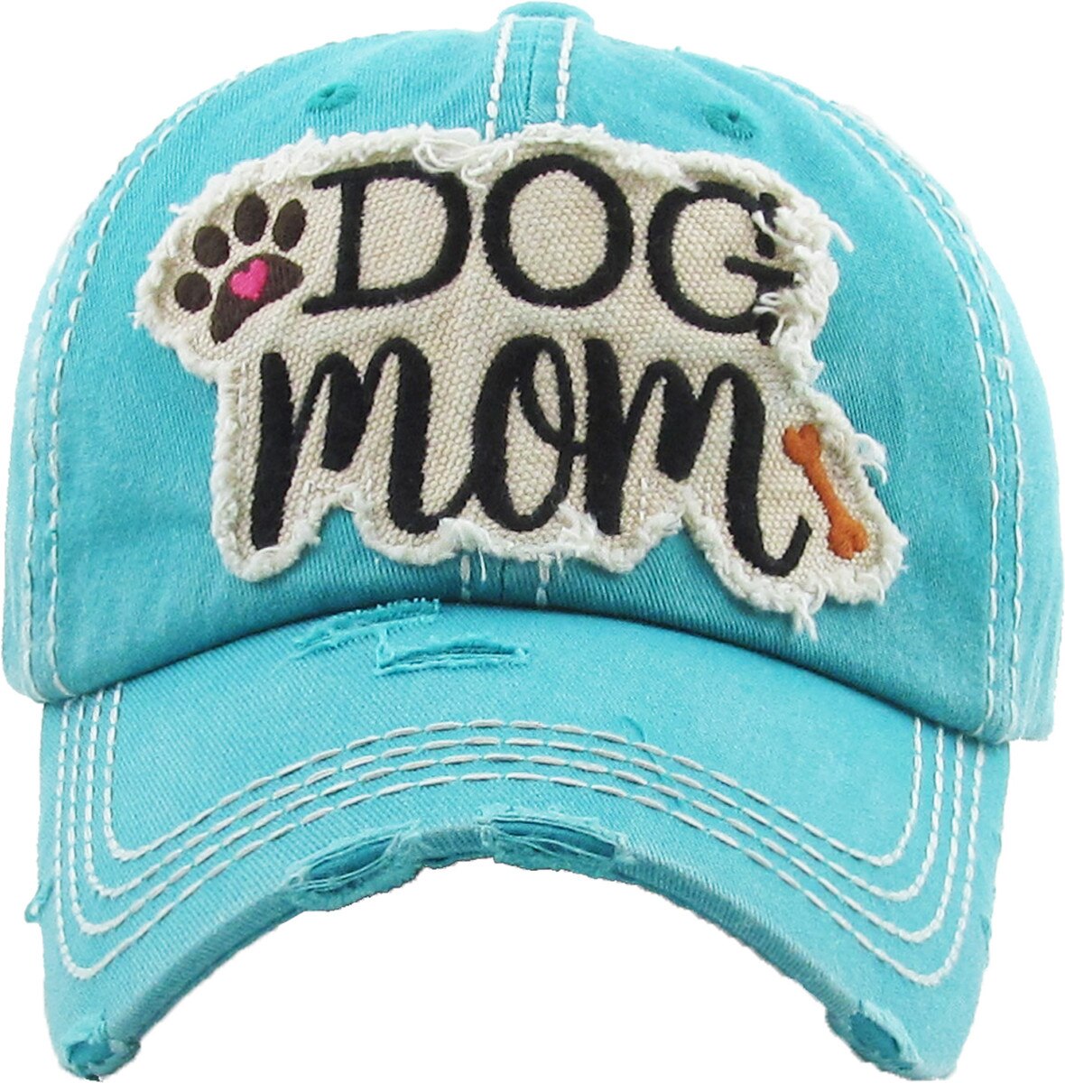 DOG MOM Patch Hats - Leopard or Turquoise