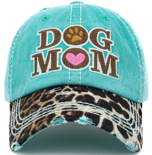 Dog Mom Hat with Leopard Bill- Many Colors