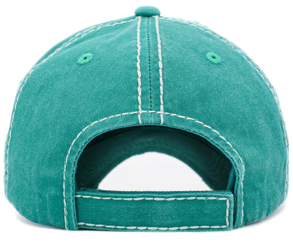 FOOTBALL Mama Distressed Hat - Turquoise