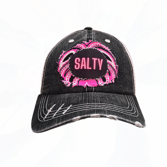 SALTY Pink Bandana Patch Trucker Hat