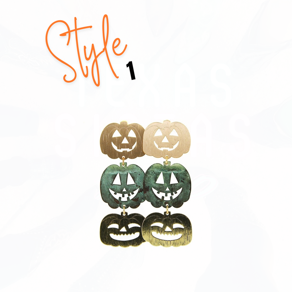 Howdy Pumpkin Halloween Earrings 2 - 4 Styles