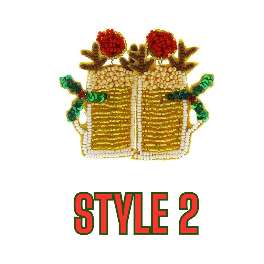 Christmas Seed Bead Earrings - Many Styles