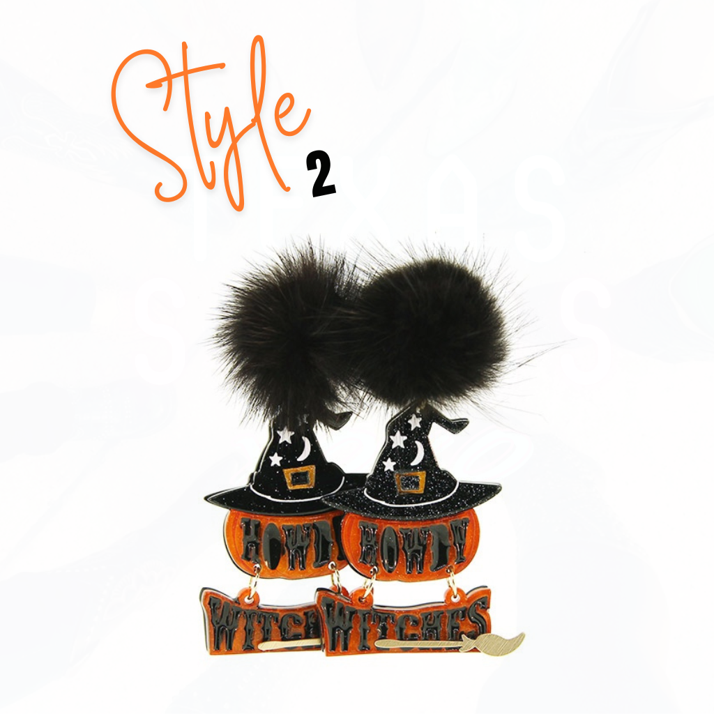 Howdy Pumpkin Halloween Earrings - 4 Styles