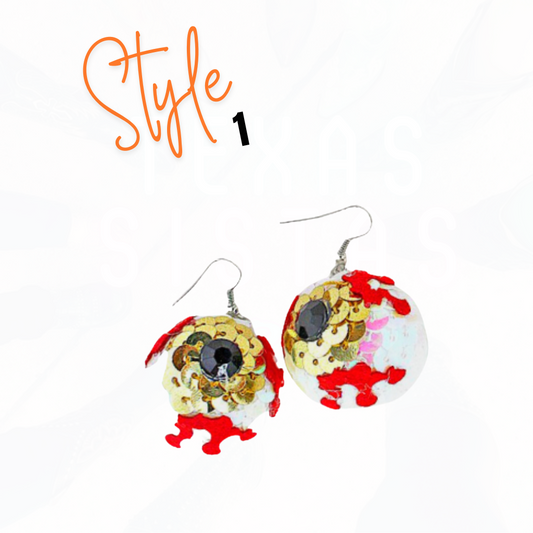 Halloween Sequin Eyball Earrings - 3 Styles