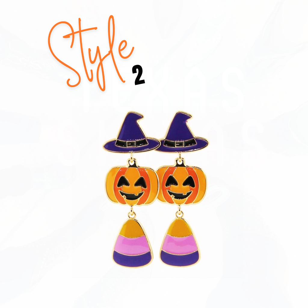 Howdy Pumpkin Halloween Earrings 2 - 4 Styles