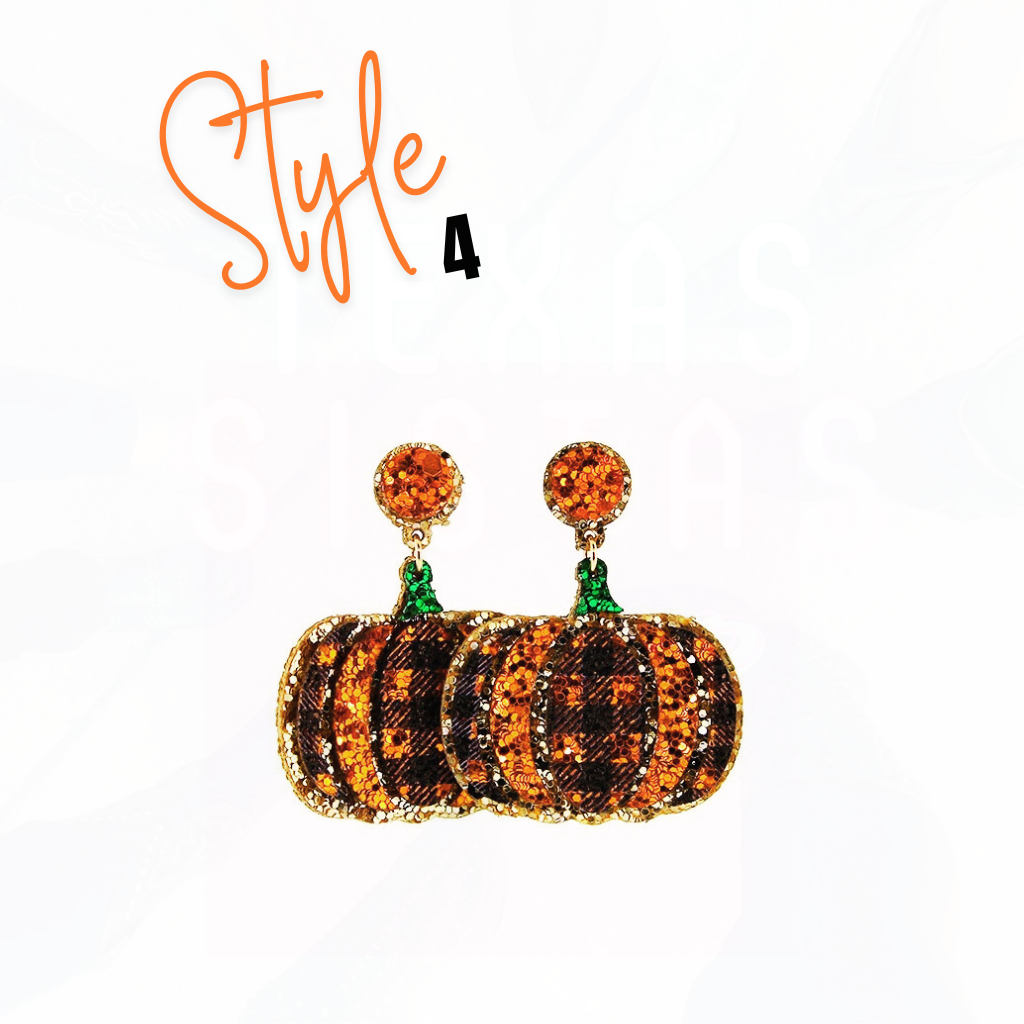 Howdy Pumpkin Halloween Earrings 2 - 4 Styles