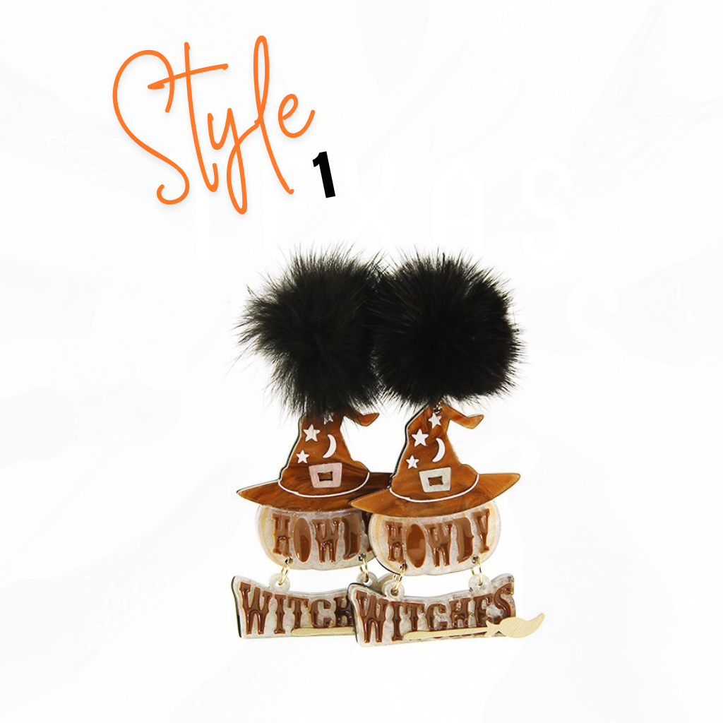 Howdy Pumpkin Halloween Earrings - 4 Styles