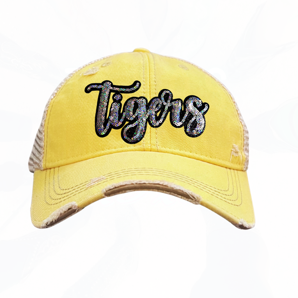 Sequinned Bling TIGERS Trucker Hats - 8 Colors