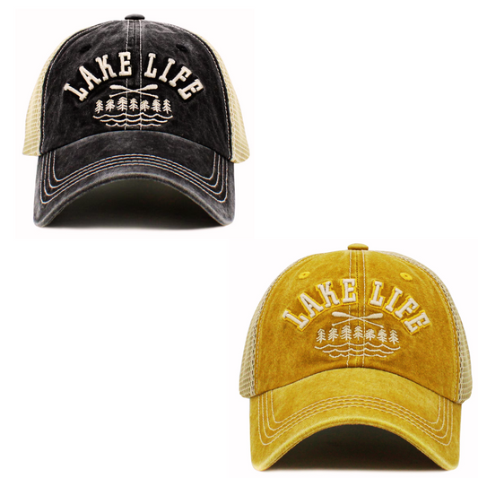 Lake Life Trucker HATS - Black or Gold
