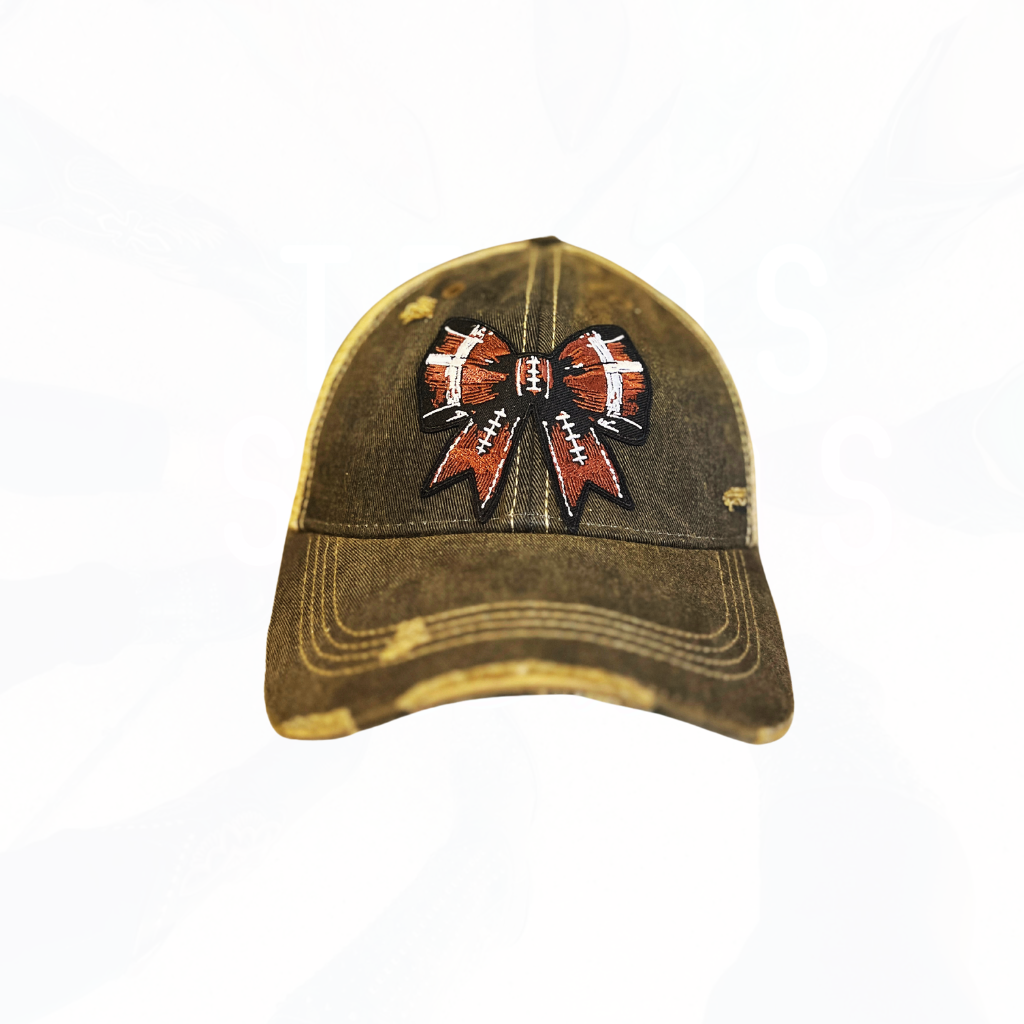 Football BOW Hat - Distressed Trucker Hat