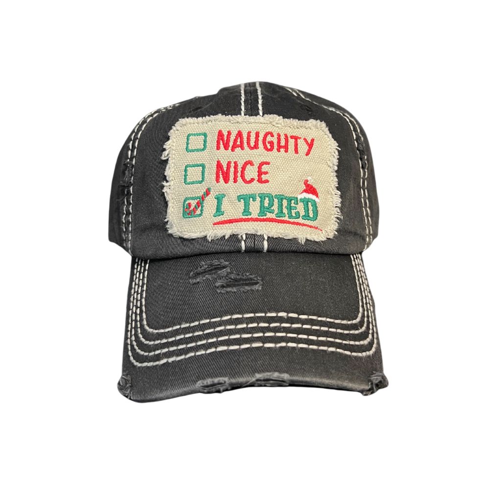 Christmas Naughty Nice I Tried Hat