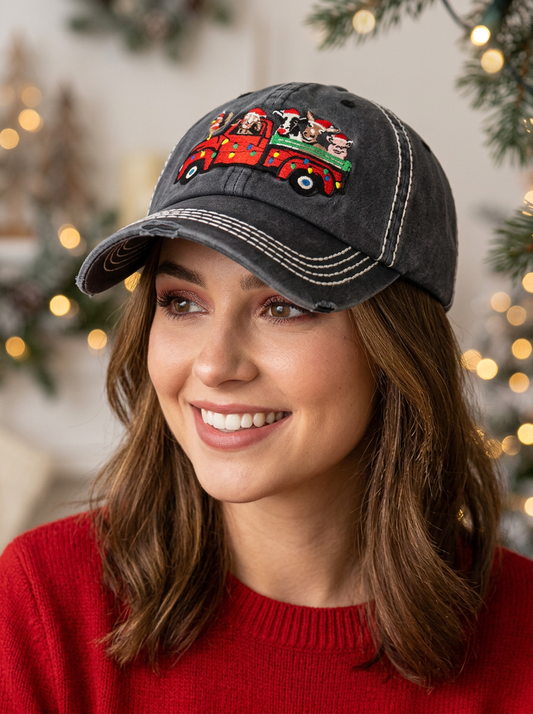 Christmas Farm Animal Truck Hat