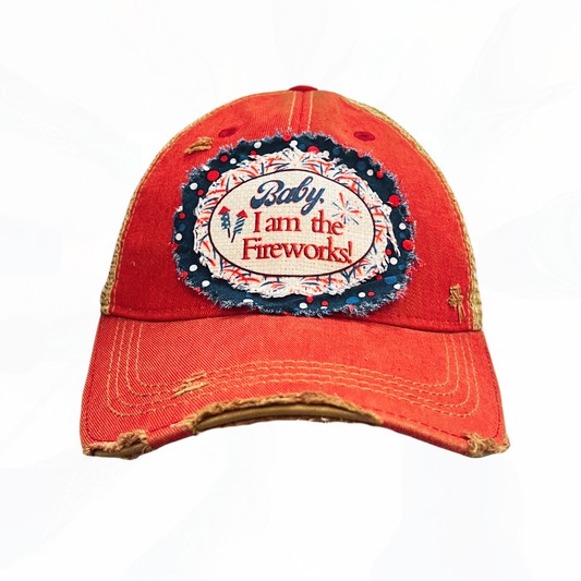 Baby I Am The Fireworks Patch Trucker Hat