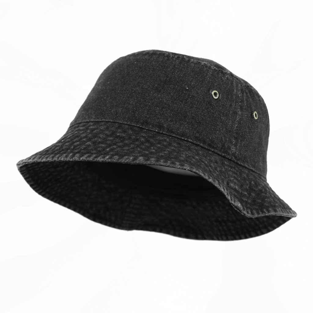 WASHED BLACK DENIM Bucket Hat