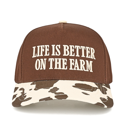 C.C Life Is Better On The Farm trucker hat - Brown