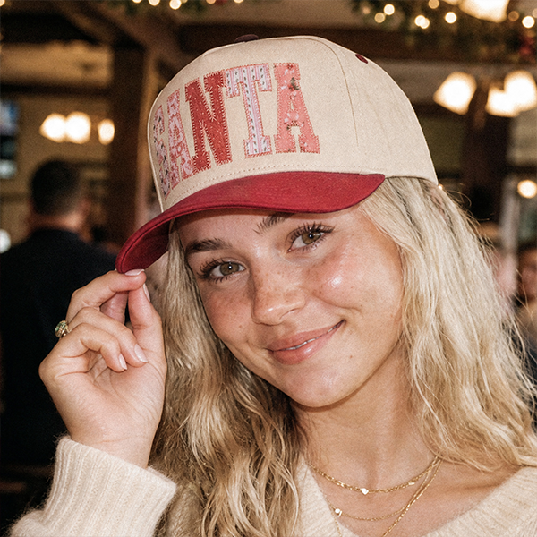 C.C SANTA Applique trucker hat - Burgundy - worn