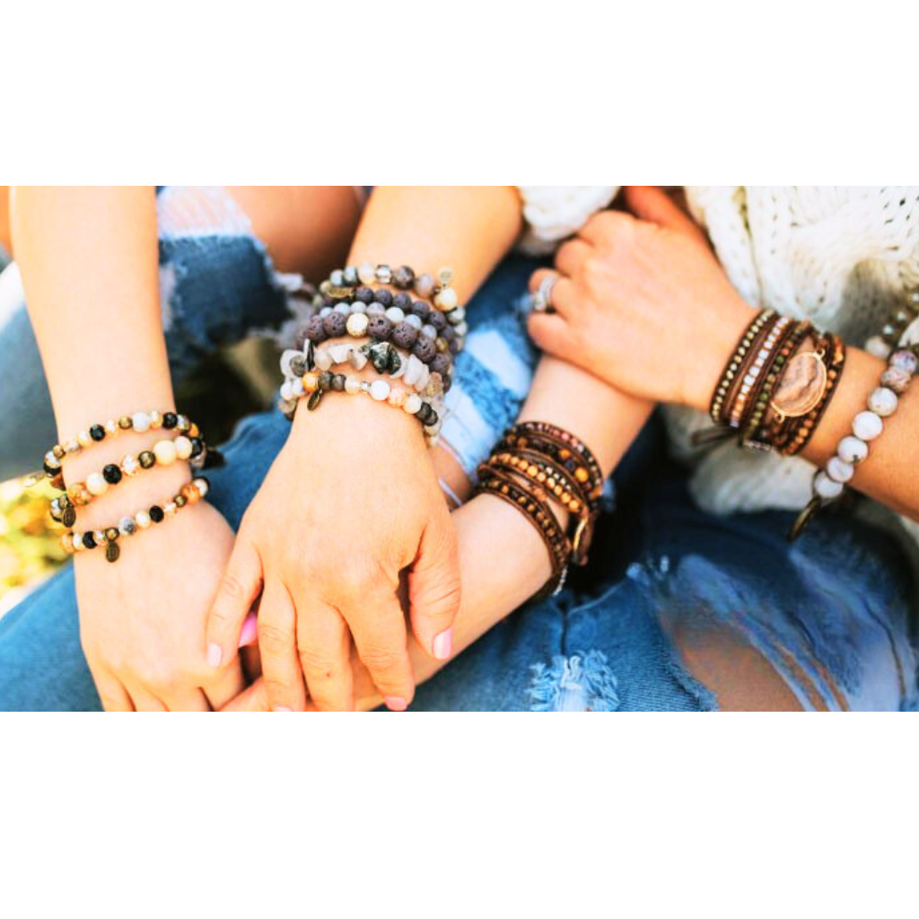 Turquoise Jasper Color Vegan Wrap Bracelet
