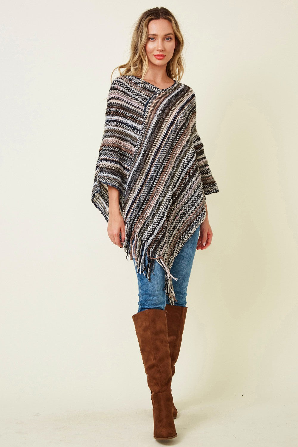 Multicolor FRINGE PONCHOS - 4 STYLES