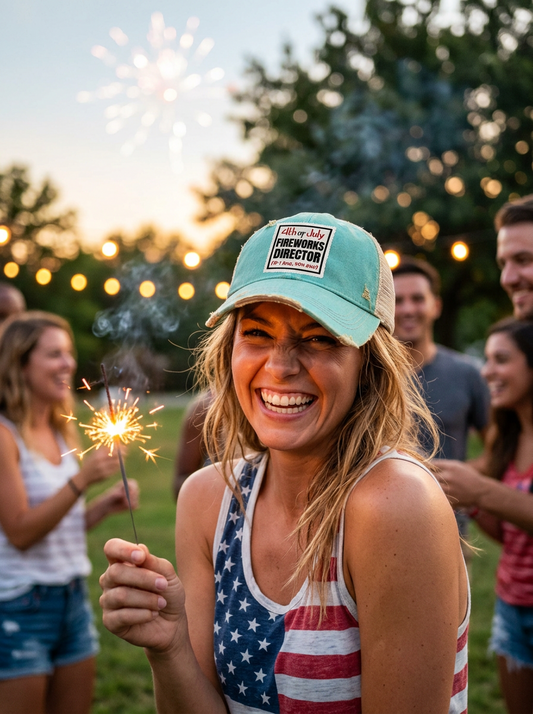 FIREWORKS DIRECTOR If I Run You Run Trucker Hat July 4th 250th