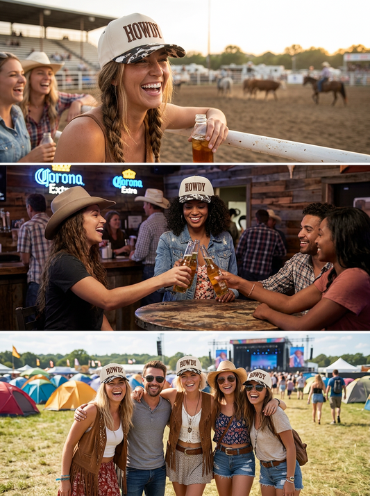 HOWDY CC Cow Print Stitched Hat