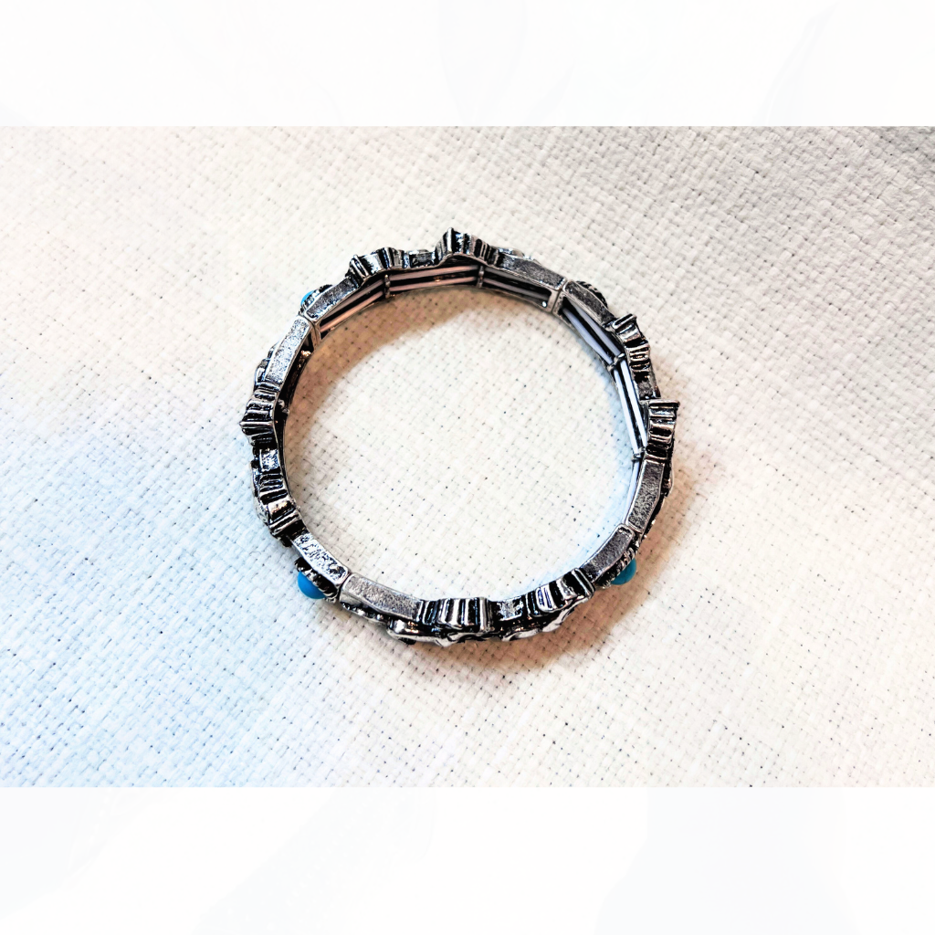 Silver & Turquoise Horse Stretch Bracelet