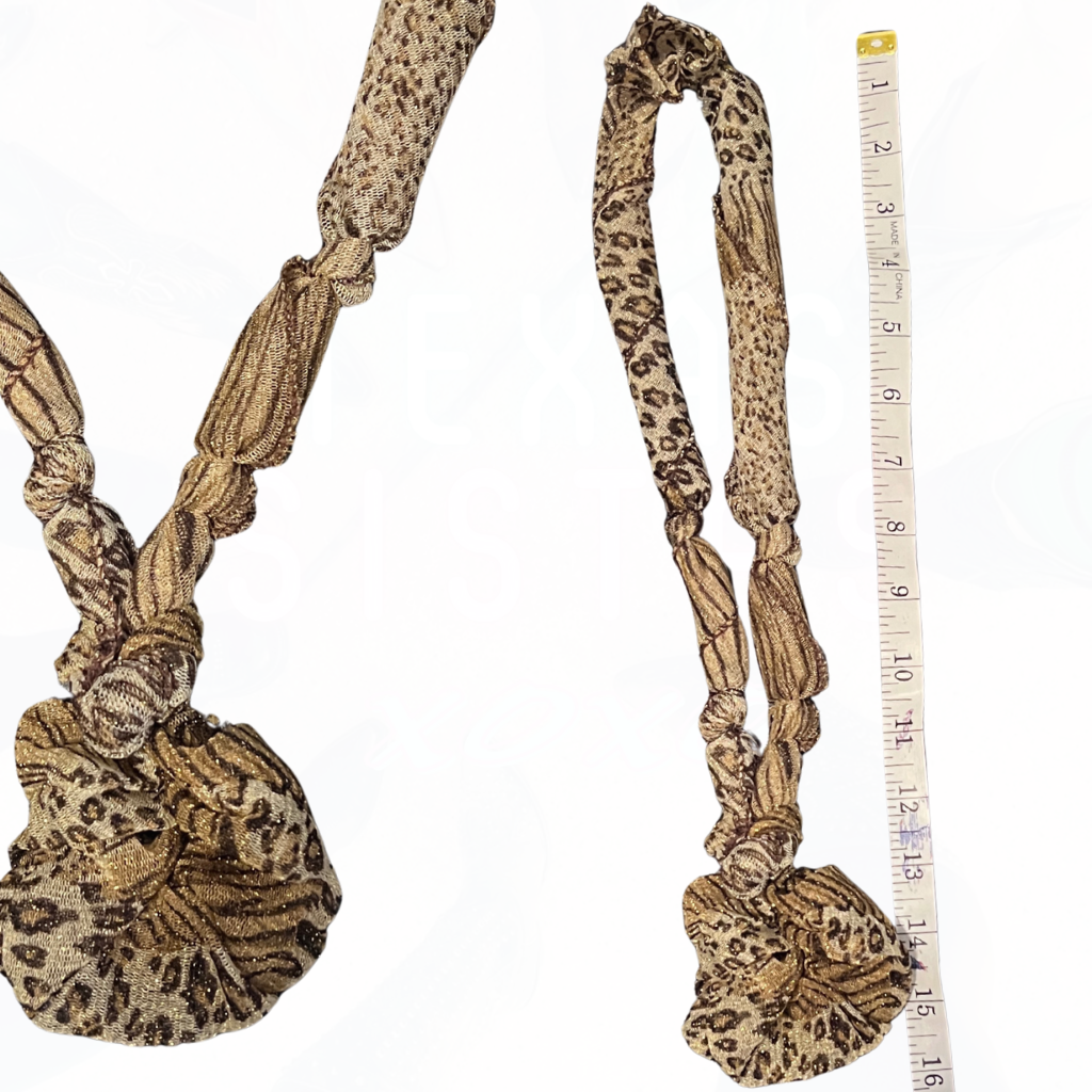 Oh So Cute SCARF KNOT Necklace Leopard Sparkle