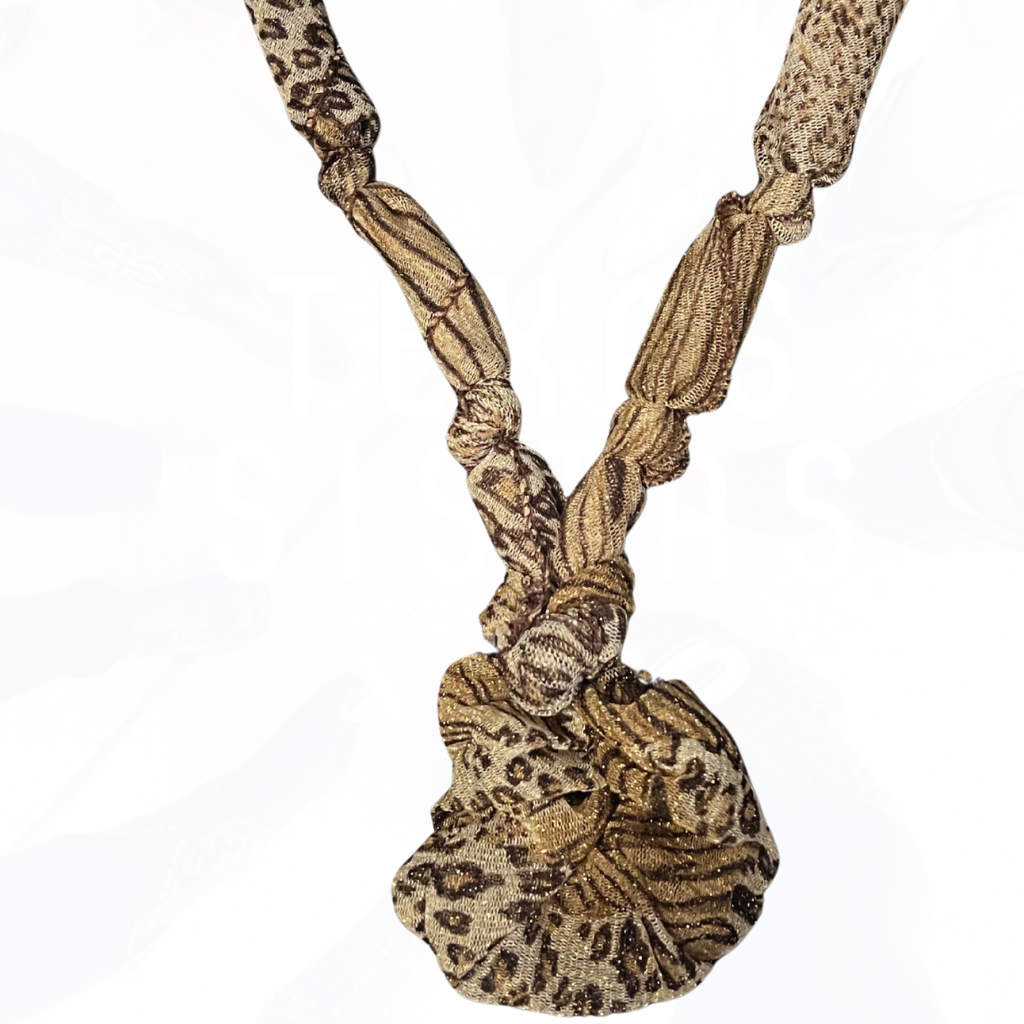 Oh So Cute SCARF KNOT Necklace Leopard Sparkle