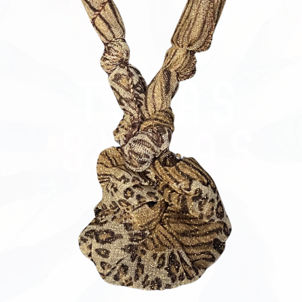 Oh So Cute SCARF KNOT Necklace Leopard Sparkle
