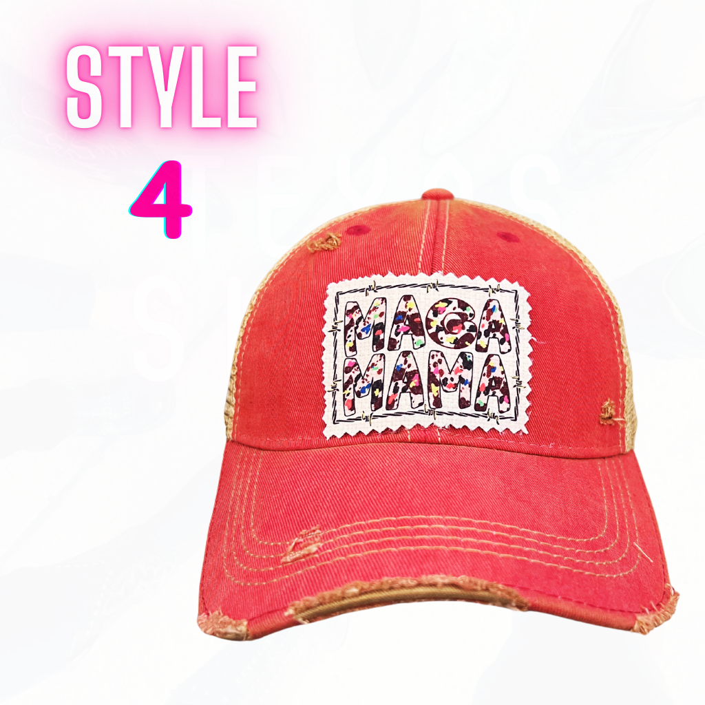 MAGA MAMA HAT - RED - 4 Designs