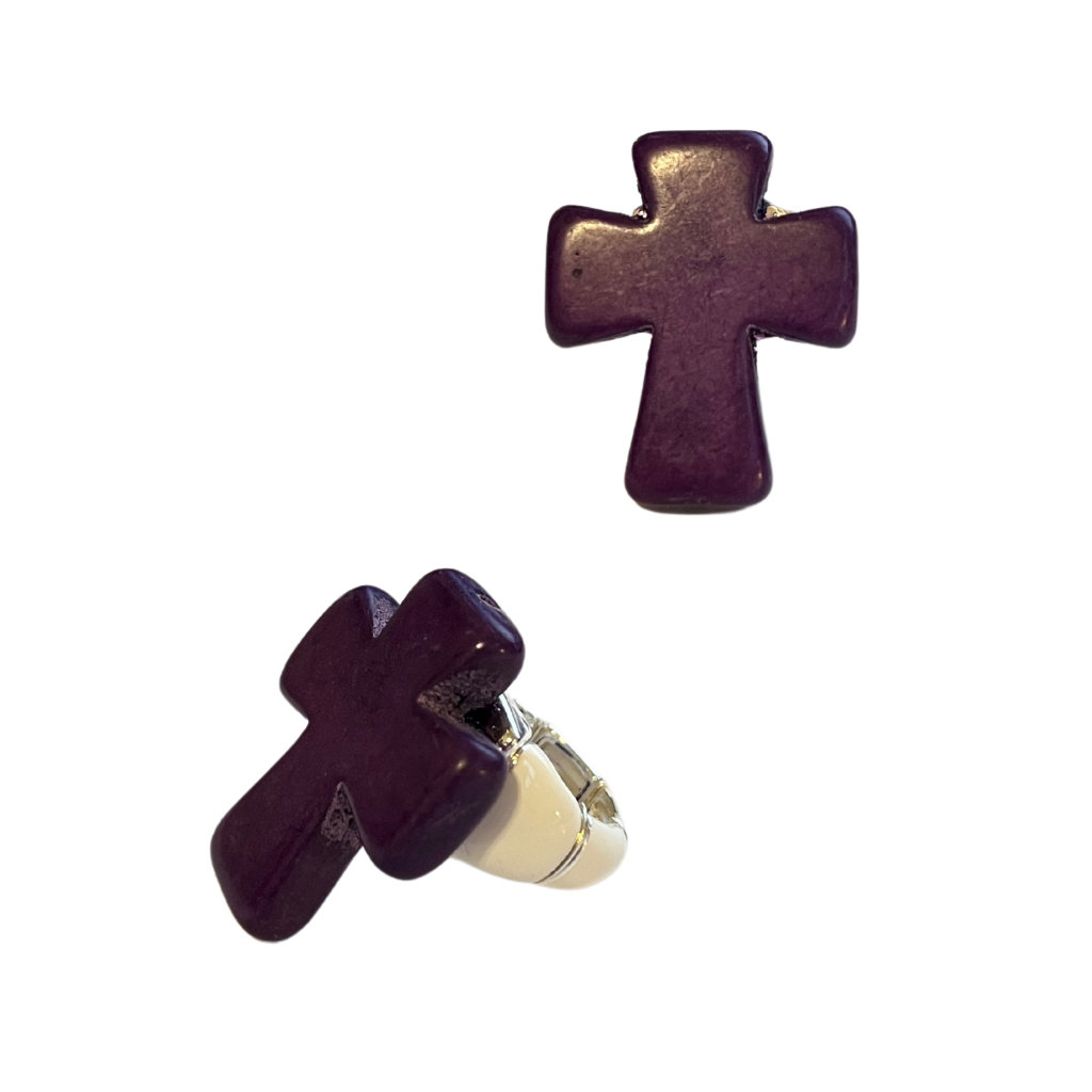 Stone CROSS Stretch Rings - Many Colors
