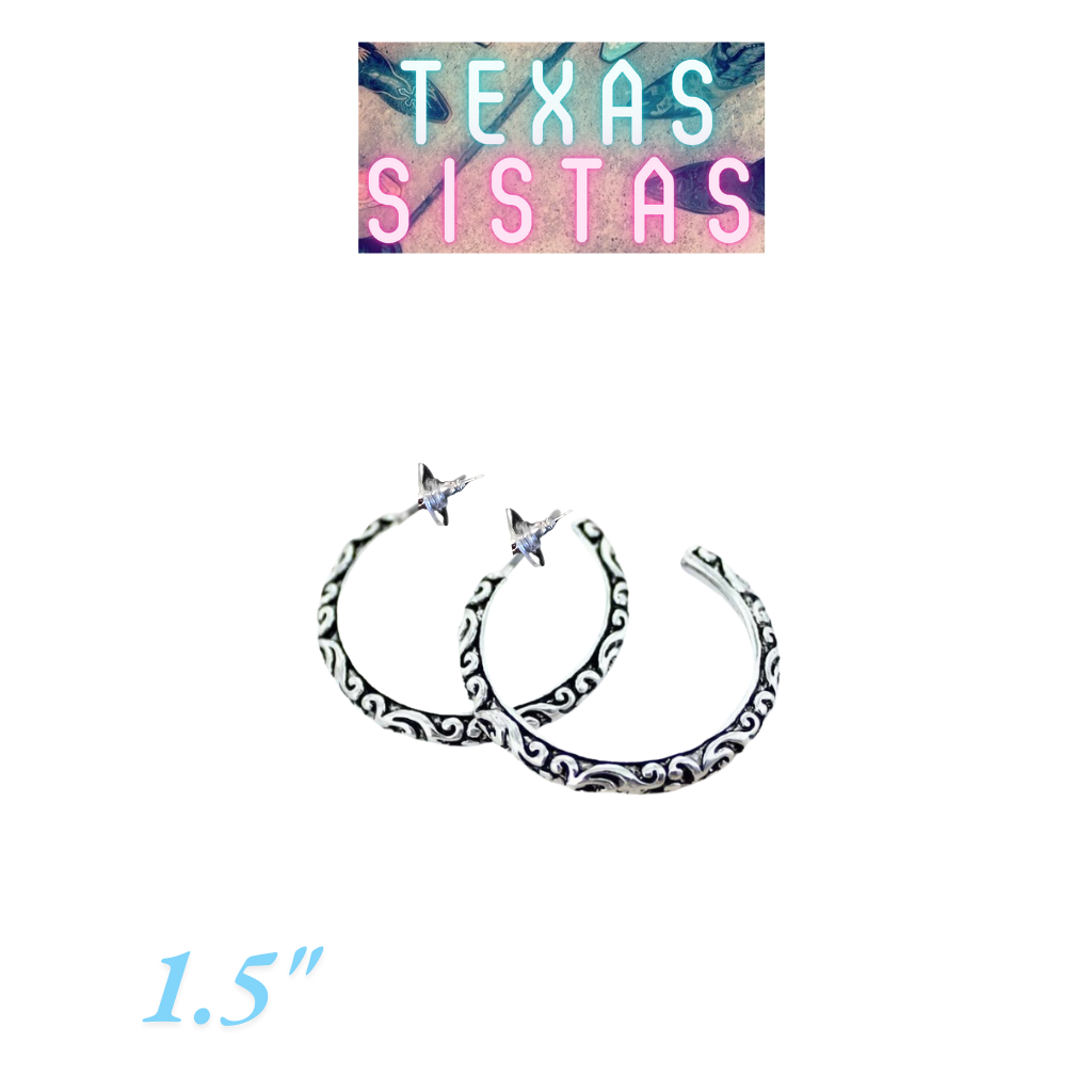 Sassy Silver Filigre Hoops