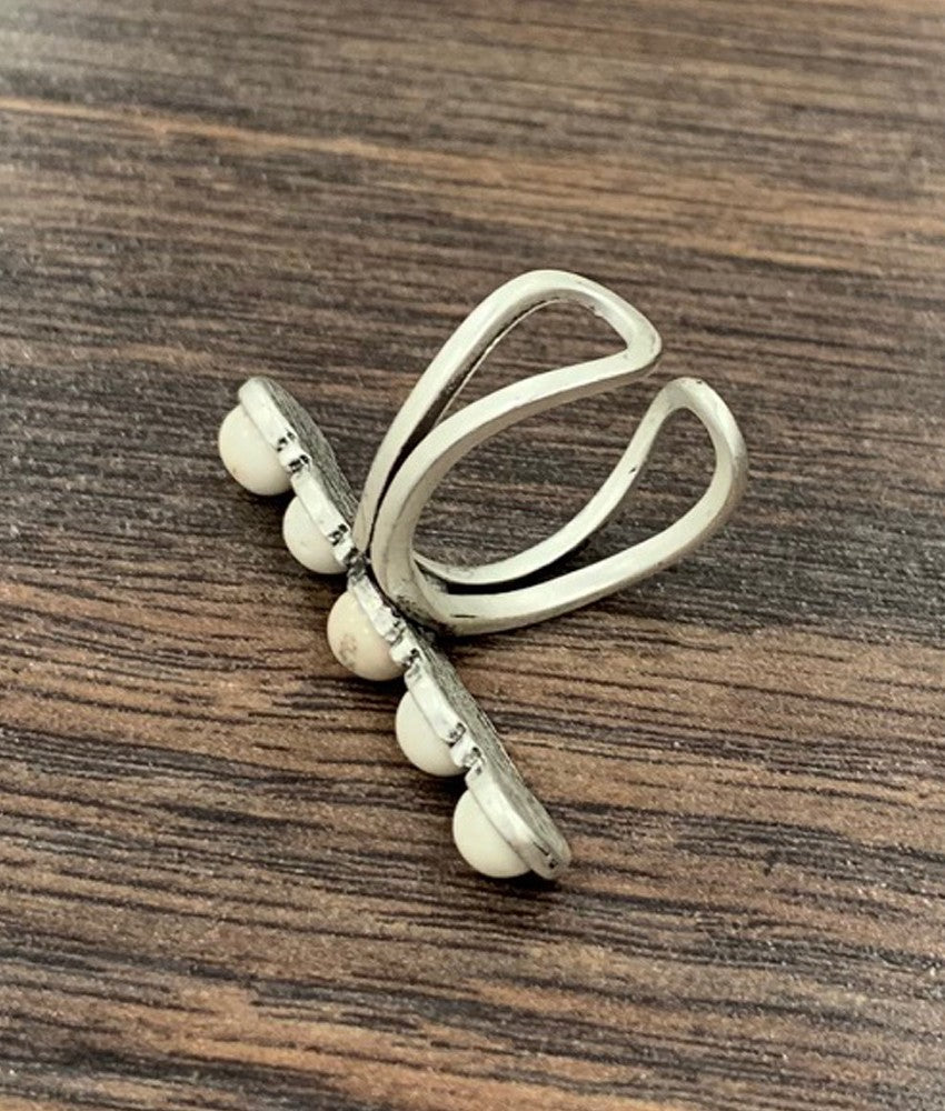 White Turquoise Cuff Ring