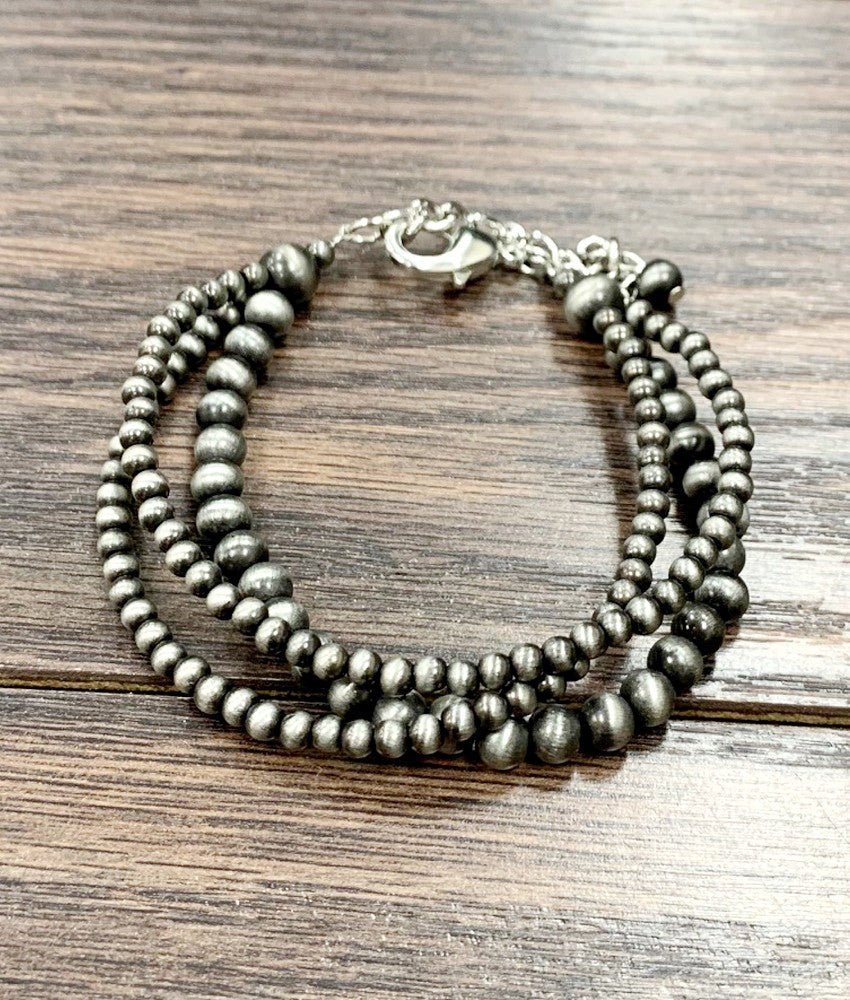 Triple Strand Navajo Bead Bracelet