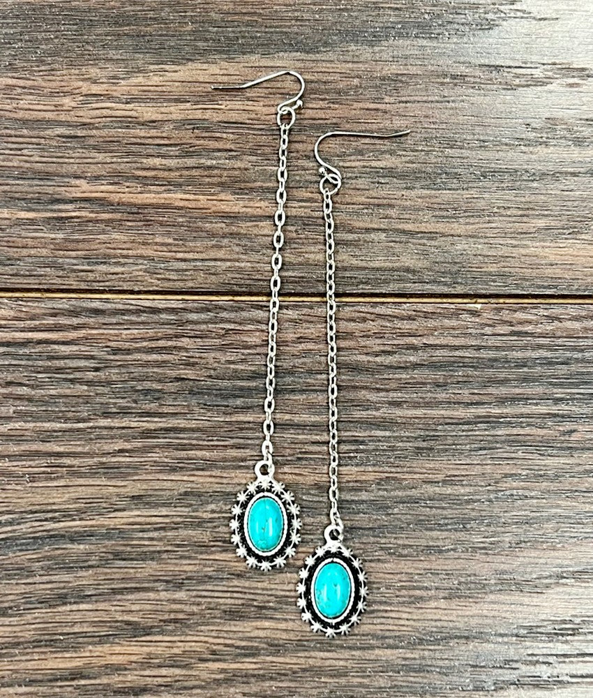 Turquoise Starburst Dangle Drop Earrings