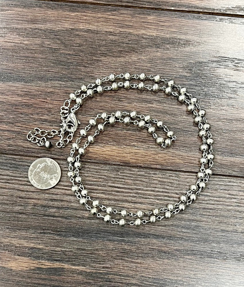 30" Navajo Bead Hand Strung Necklace