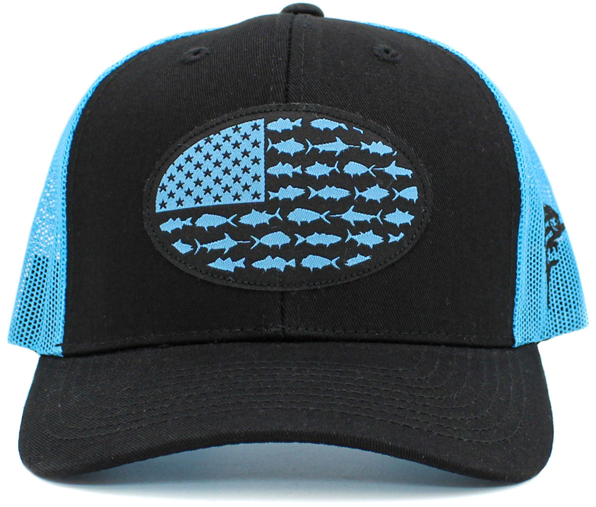 Round Fish Flag Hats - Black or Blue