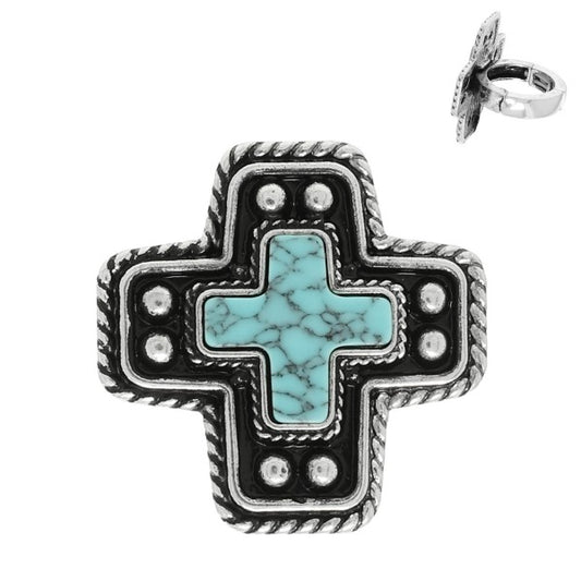 Western Cross Stretch Ring