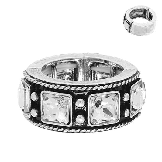 Western Jeweled Square Stretch Ring