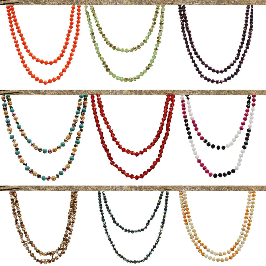 Beautiful 30" - 60" Beads Necklace RED