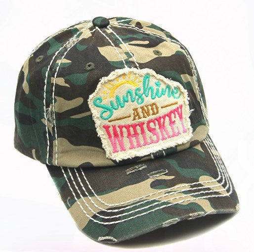 Sunshine & Whiskey Hat - Camo