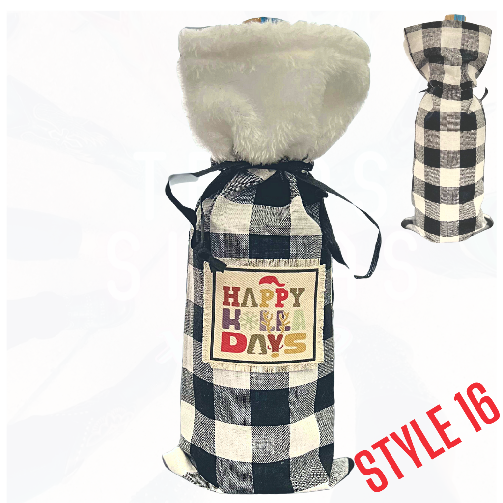 Sassy Holiday Wine Liquor Bags - Many Styles