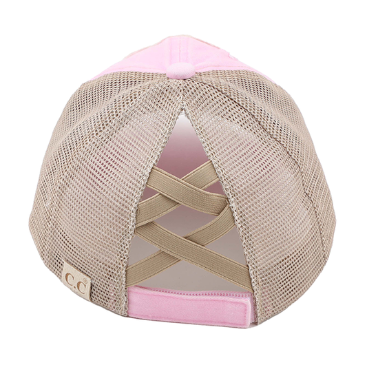 KIDS Girls Fish Too! Hat - Criss Cross Pony Hat Pink