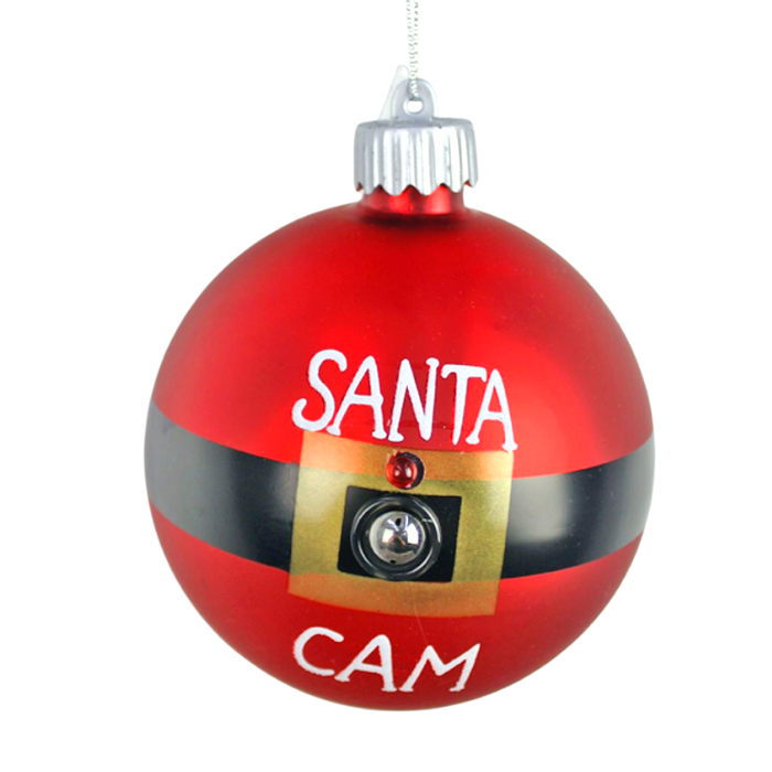 NEW Christmas Ornament SANTA CAM Lights UP