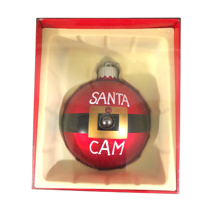 NEW Christmas Ornament SANTA CAM Lights UP