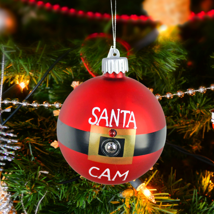 NEW Christmas Ornament SANTA CAM Lights UP