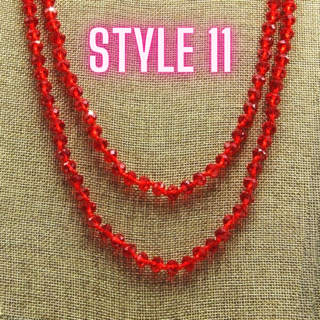 Beautiful 30" - 60" Beads Necklace RED