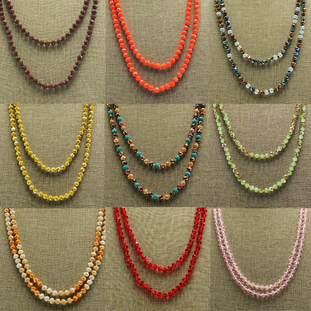 Beautiful 30" - 60" Beads Necklace RED